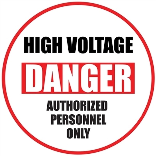 Danger High Voltage Floor Sign 16in Diameter Non Slip Floor Sign